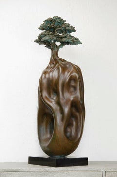 El Árbol Zen, Bronce Oxidado sobre Base de Granito Compuesto de Piedra "En Stock"