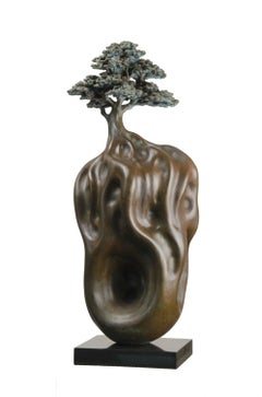 The Zen Tree, Oxidised Bronze over Stone Composite Granite Base "In Stock"