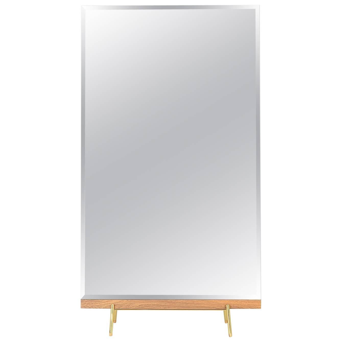 Dix Brazilian Contemporary Wood and Metal Mirror by Lattoog
