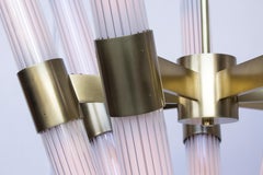Dixie 14-Light Chandelier with Burnished Brass Finish and Fluted Glass