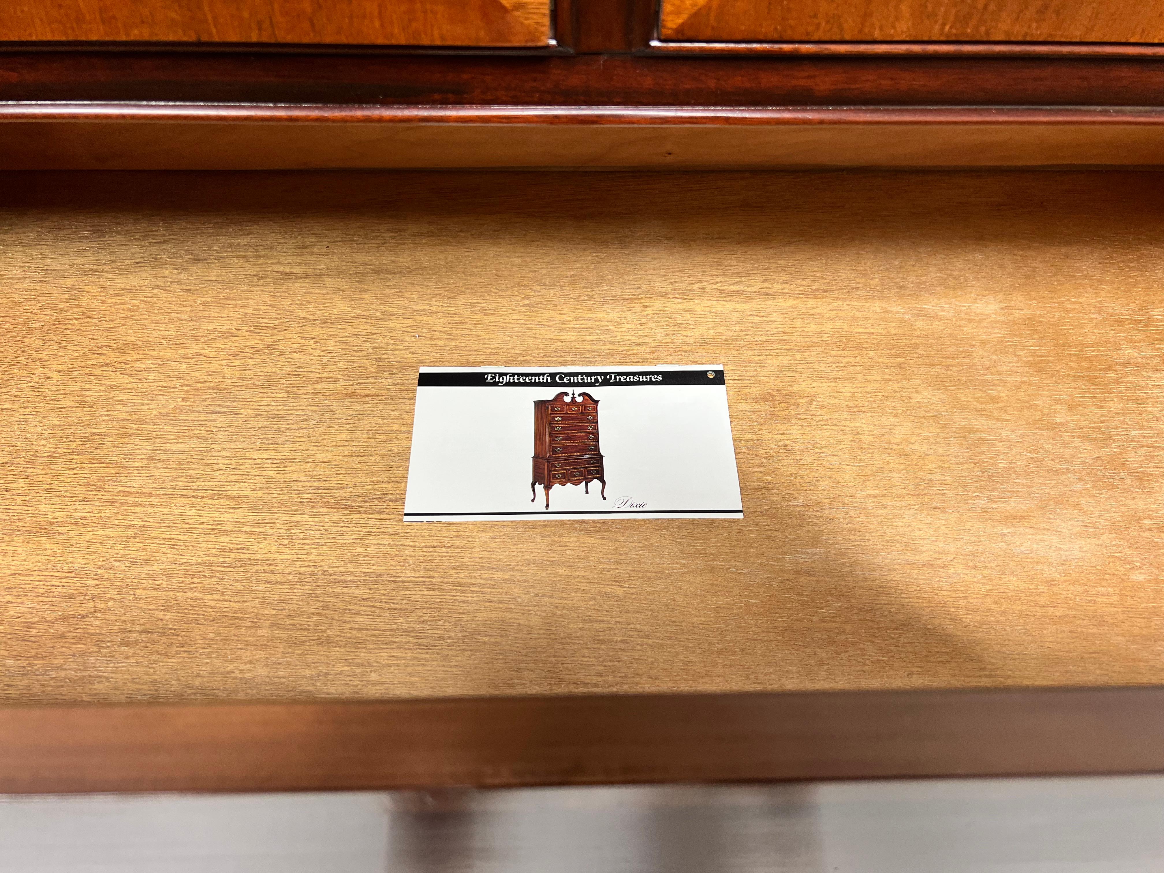 DIXIE Banded Mahogany Chippendale Chest of Six Drawers - B 6