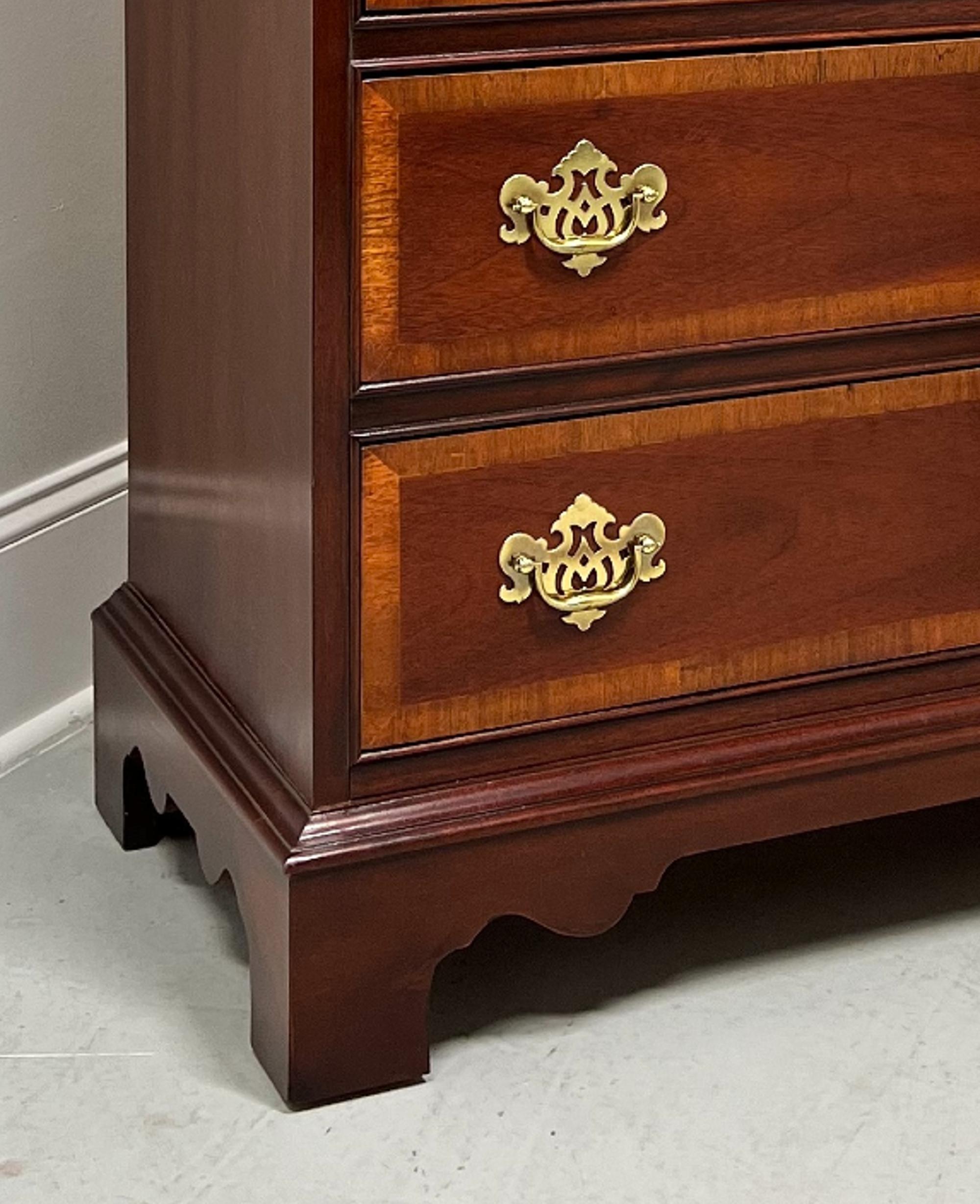 DIXIE Banded Mahogany Chippendale Chest of Six Drawers - B For Sale 1