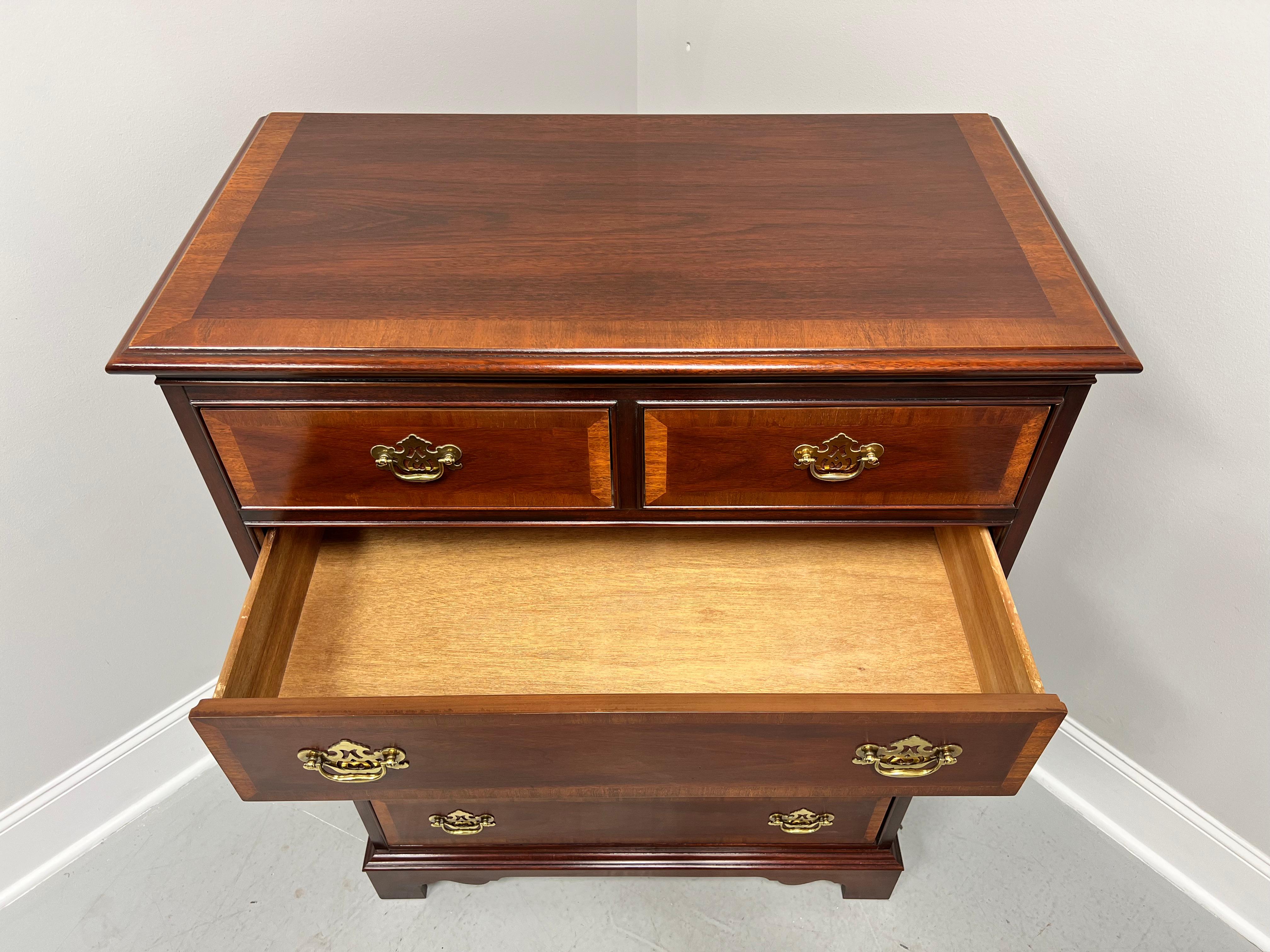DIXIE Banded Mahogany Chippendale Chest of Six Drawers - B For Sale 3