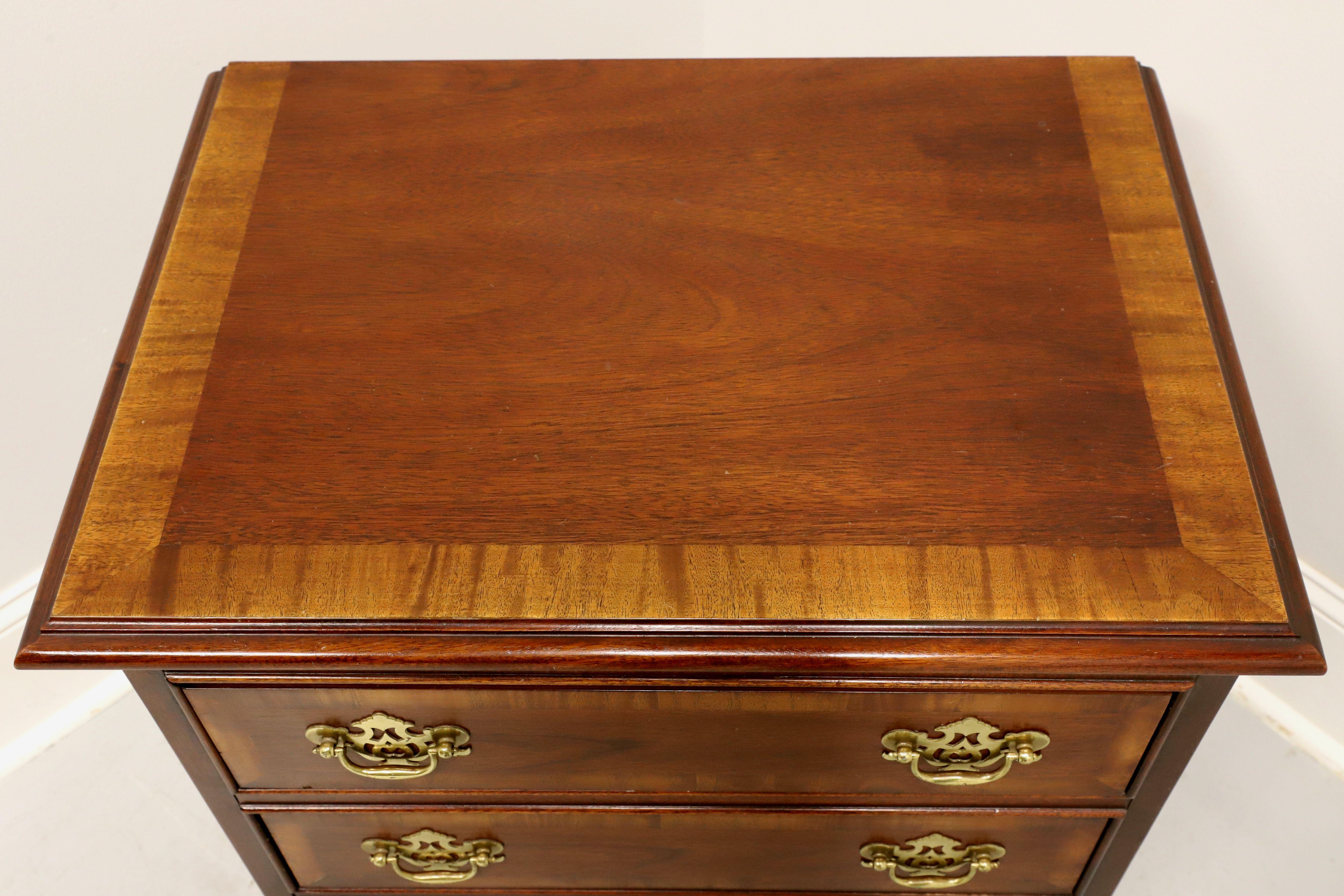 DIXIE Banded Mahogany Chippendale Nightstand Bedside Chest In Good Condition For Sale In Charlotte, NC