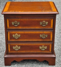 Dixie Chippendale Style Crossbanded Mahogany Bed Side Chest