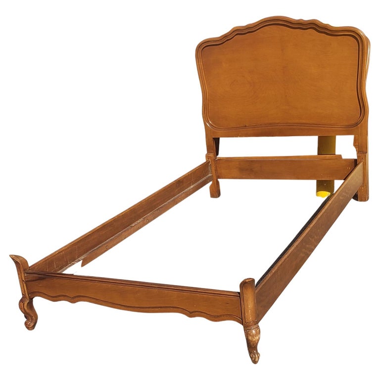 20th Century White Furniture French Provincial Maple Twin Bedframes - a Pair For Sale