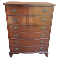 Dixie Furniture Federal Mahogany Serpentine Chest of Drawers with Glass Top