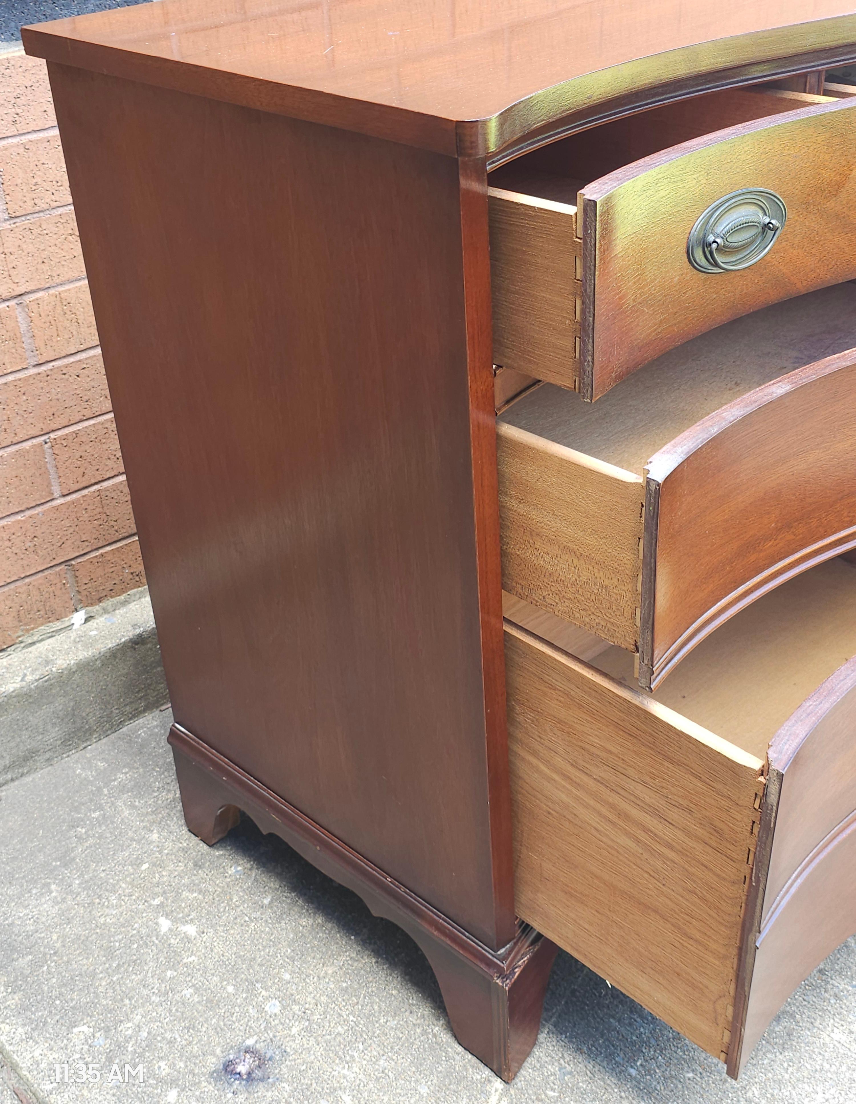 Dixie Furniture Federal Mahogany Serpentine Double Dresser with Glass Top 3