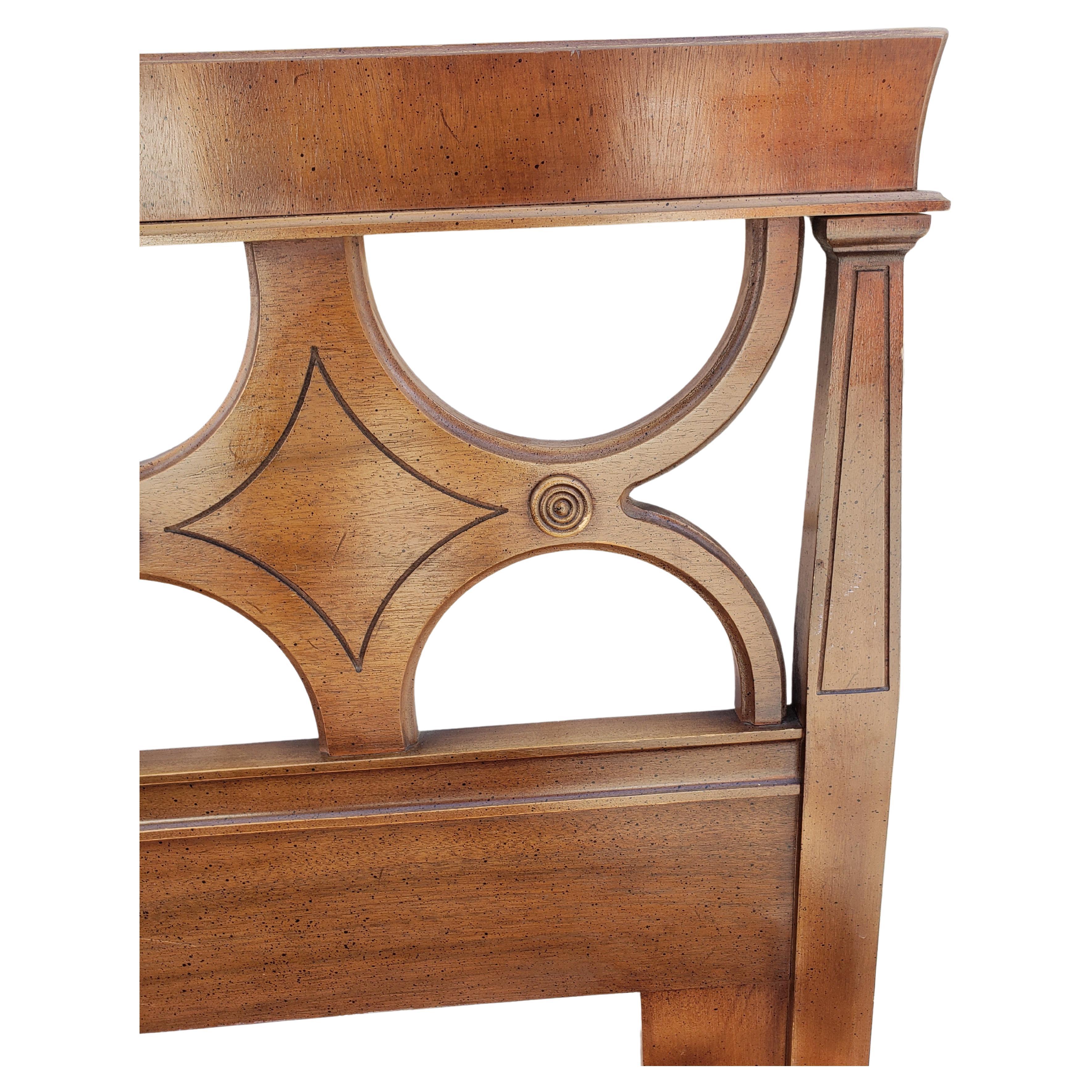 Dixie Furniture Mid-Century Modern walnut queen size headboard. 
Good vintage condition.
Measures 42