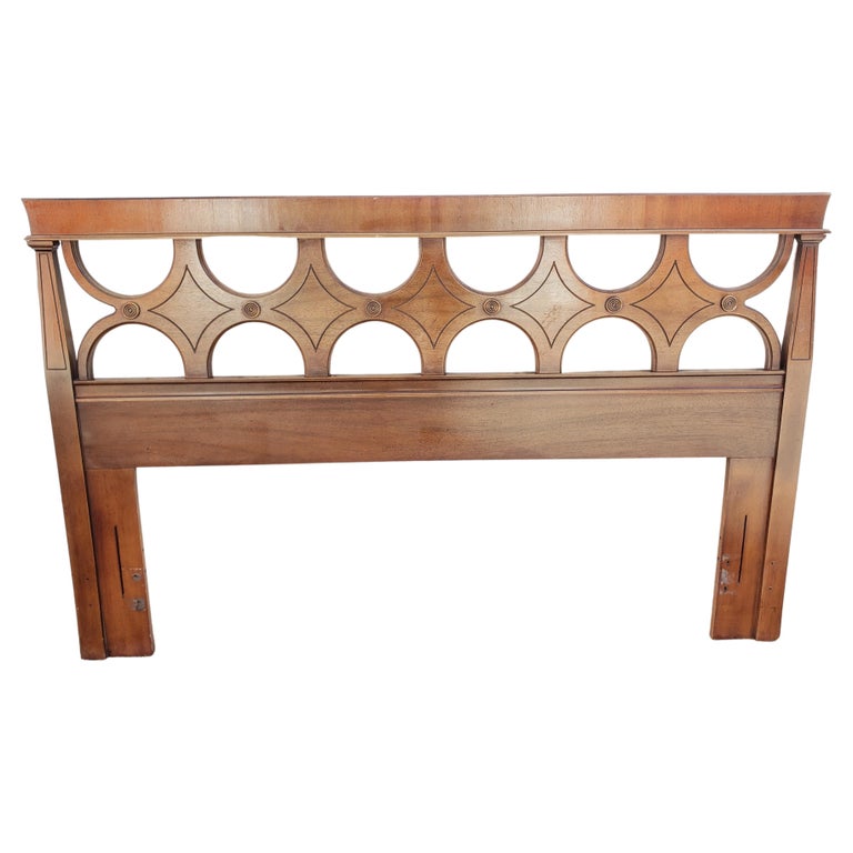 Dixie Furniture MidCentury Modern Walnut Queen Size Headboard For Sale