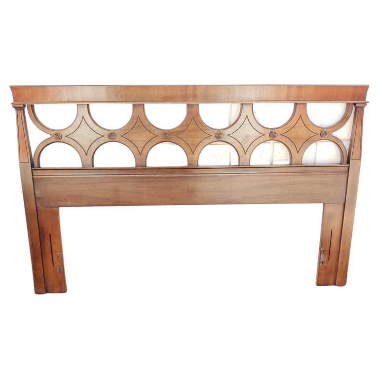 Dixie Furniture MidCentury Modern Walnut Queen Size Headboard For Sale