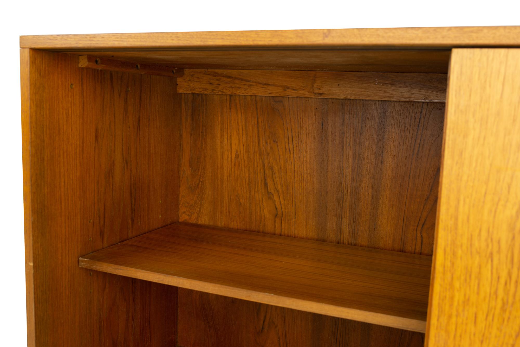 Dixie Furniture Mid Century Teak Sliding Door Media Cabinet Credenza 3