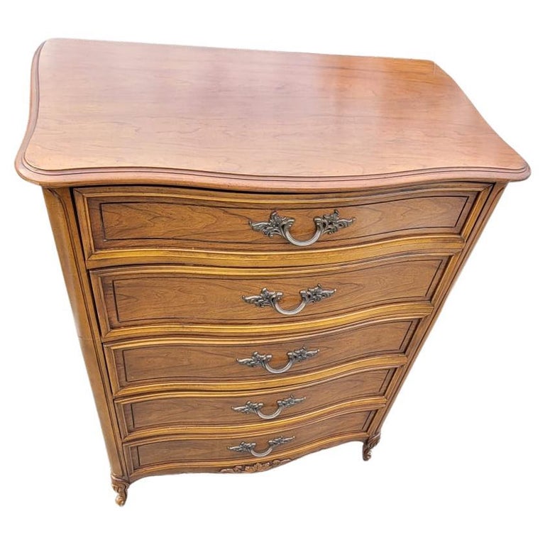 Dixie Furniture Provincial Style Walnut Chest of Drawers For Sale at  1stDibs | dixie french provincial bedroom set, vintage french provincial  furniture, dixie furniture chest of drawers
