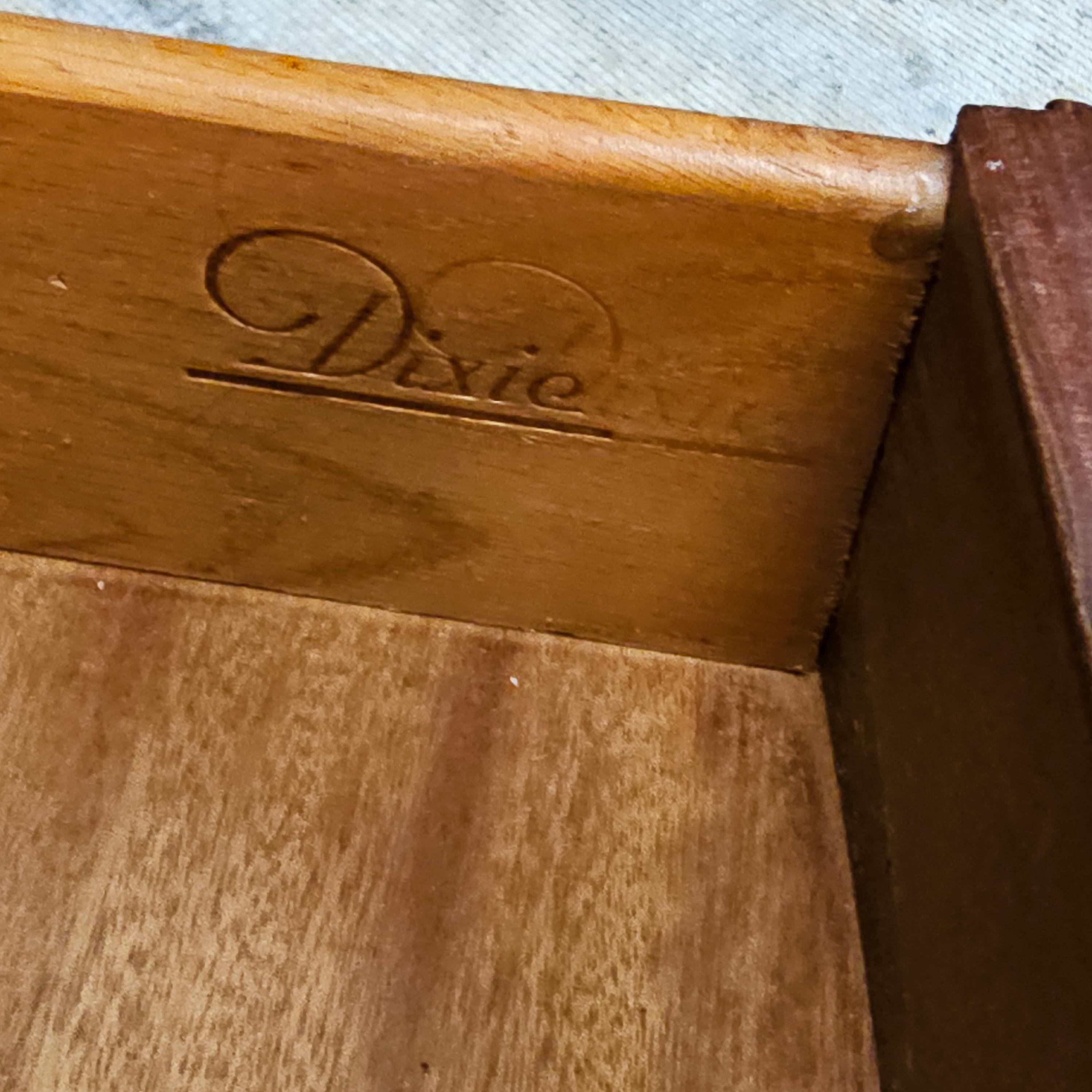Dixie Furniture Satin Mahogany Two-Drwer Tiered Bedside Table Nightstand For Sale 2