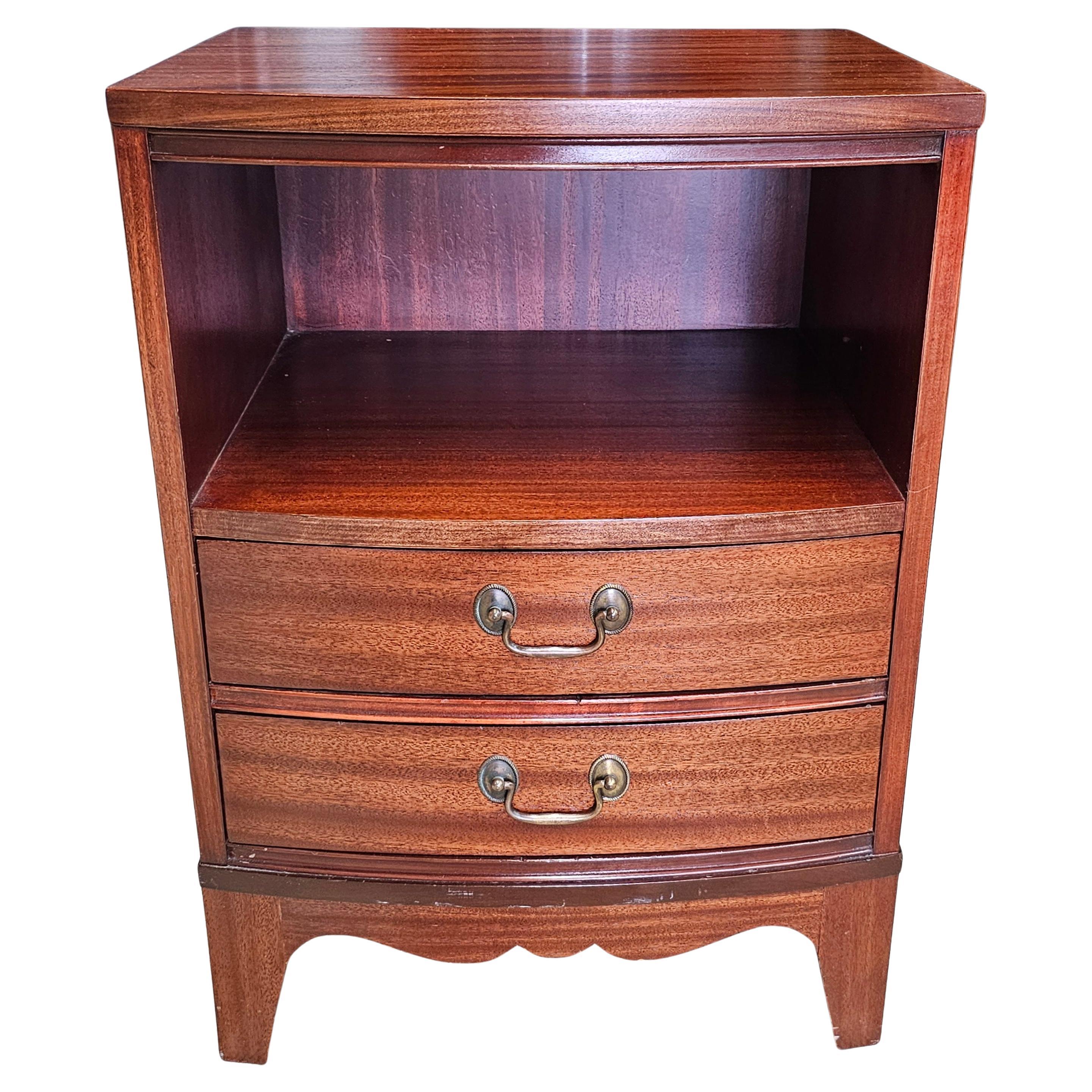 Dixie Furniture Satin Mahogany Two-Drwer Tiered Bedside Table Nightstand
Measures 20