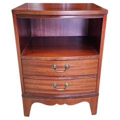 Dixie Furniture Satin Mahogany Two-Drwer Tiered Bedside Table Nightstand