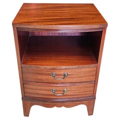 Dixie Furniture Satin Mahogany Two-Drwer Tiered Bedside Table Nightstand