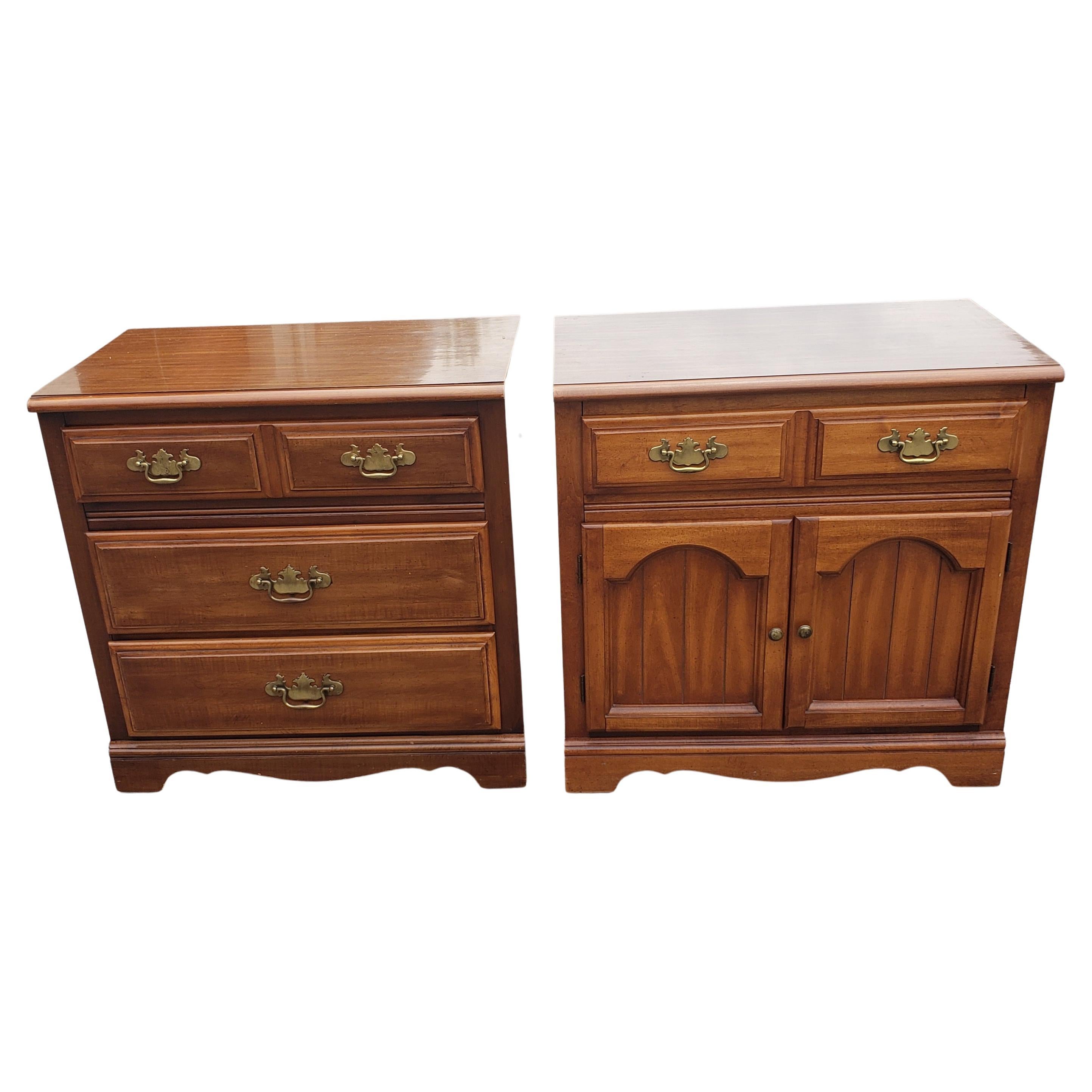 Dixie Furniture Saybrook Maple Chest Cabinet, a Pair For Sale