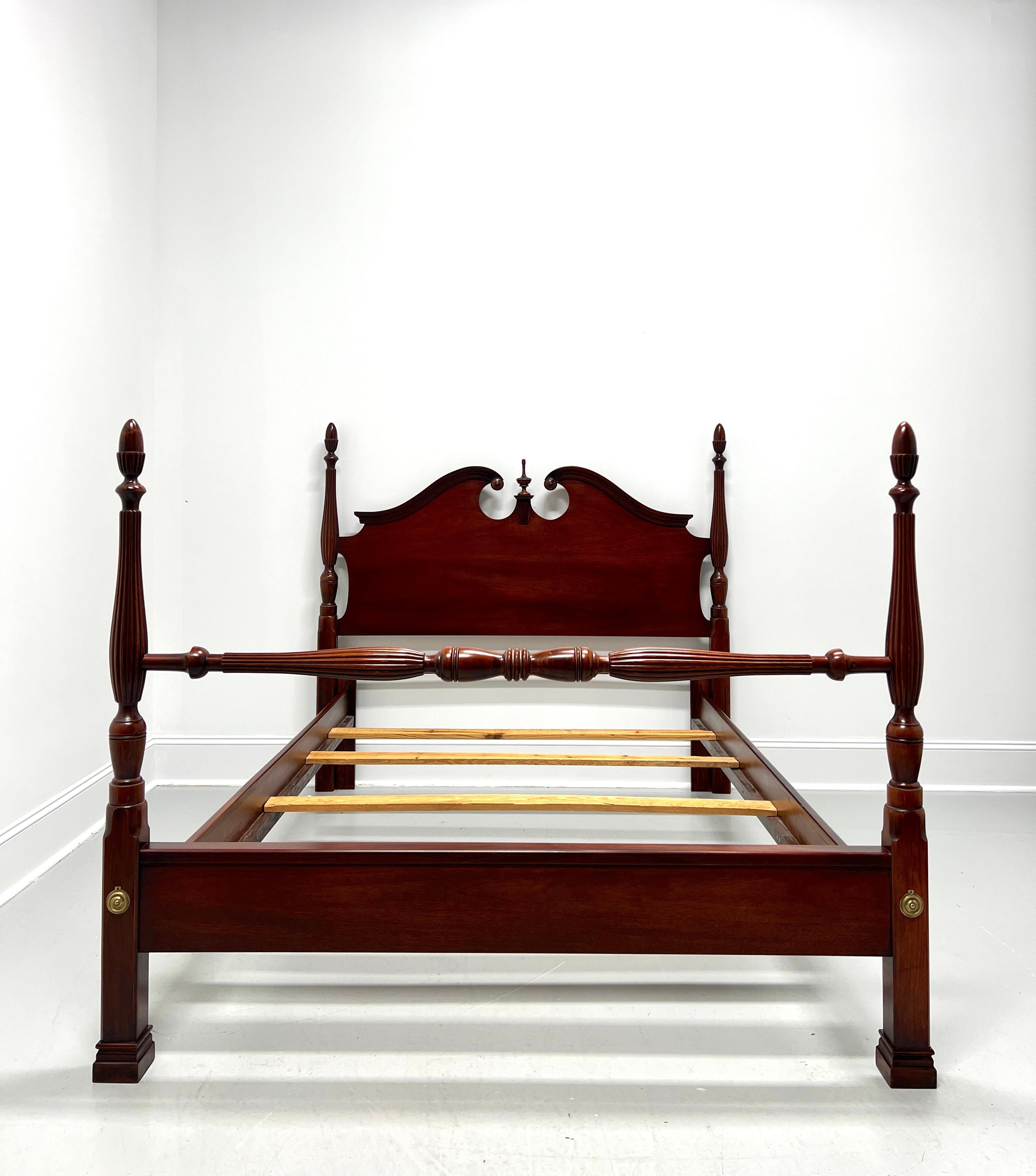 DIXIE Mahogany Chippendale Queen or Full Size Four Poster Bed In Good Condition In Charlotte, NC