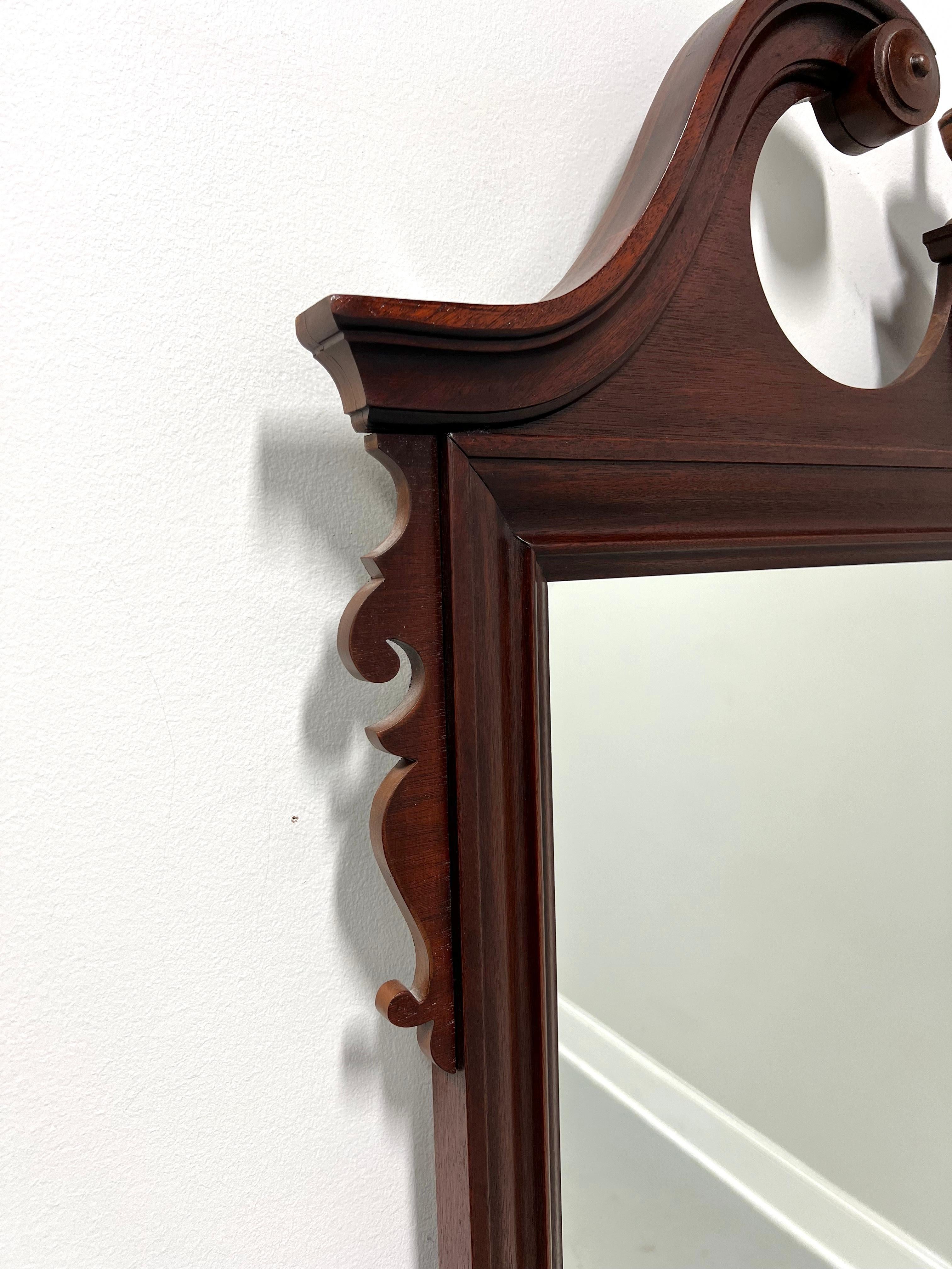 DIXIE Mahogany Chippendale Style Carved Wall Mirror In Good Condition For Sale In Charlotte, NC