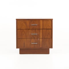 Dixie Mid Century Walnut and Chrome End Table Nightstand