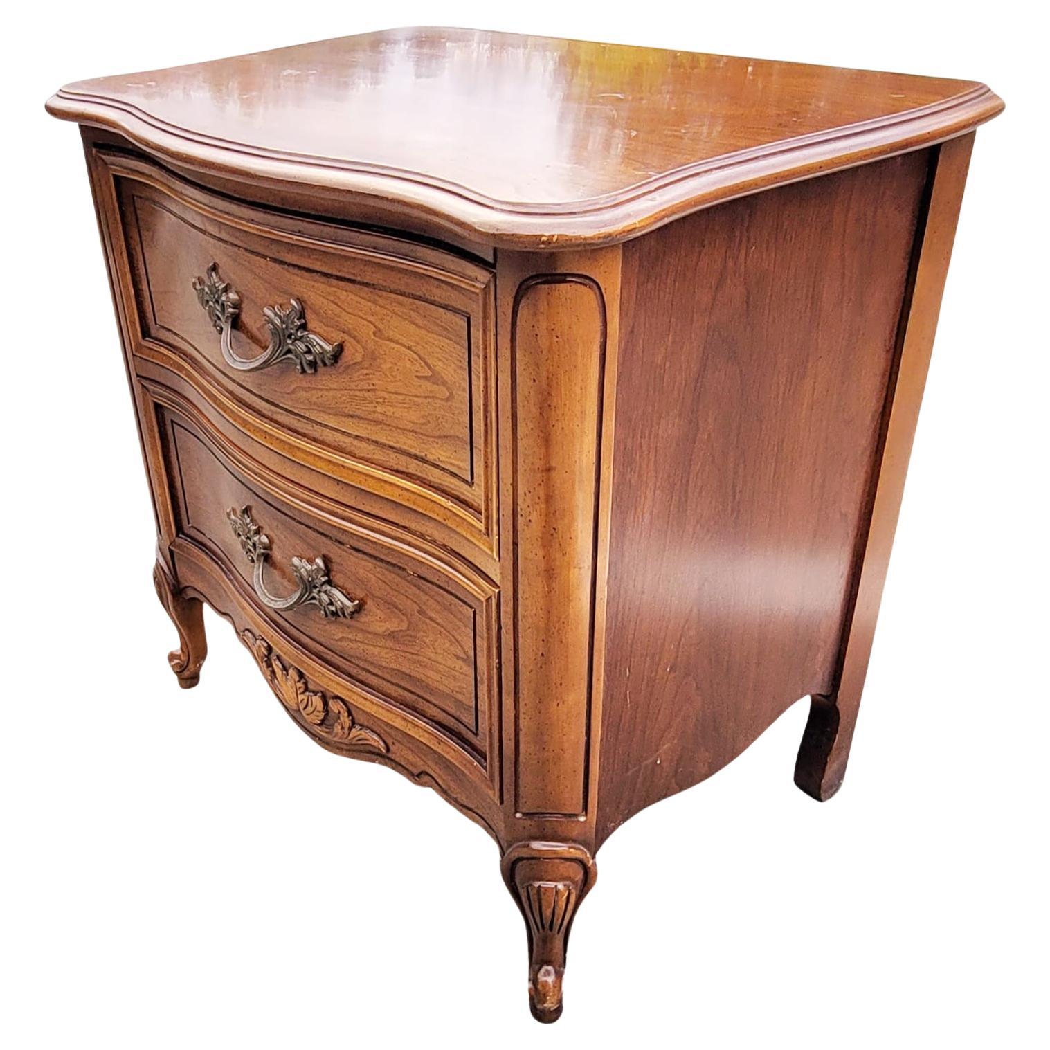 French Provincial Dixie Provincial Style Bedside Chest of Drawers Nightstand For Sale