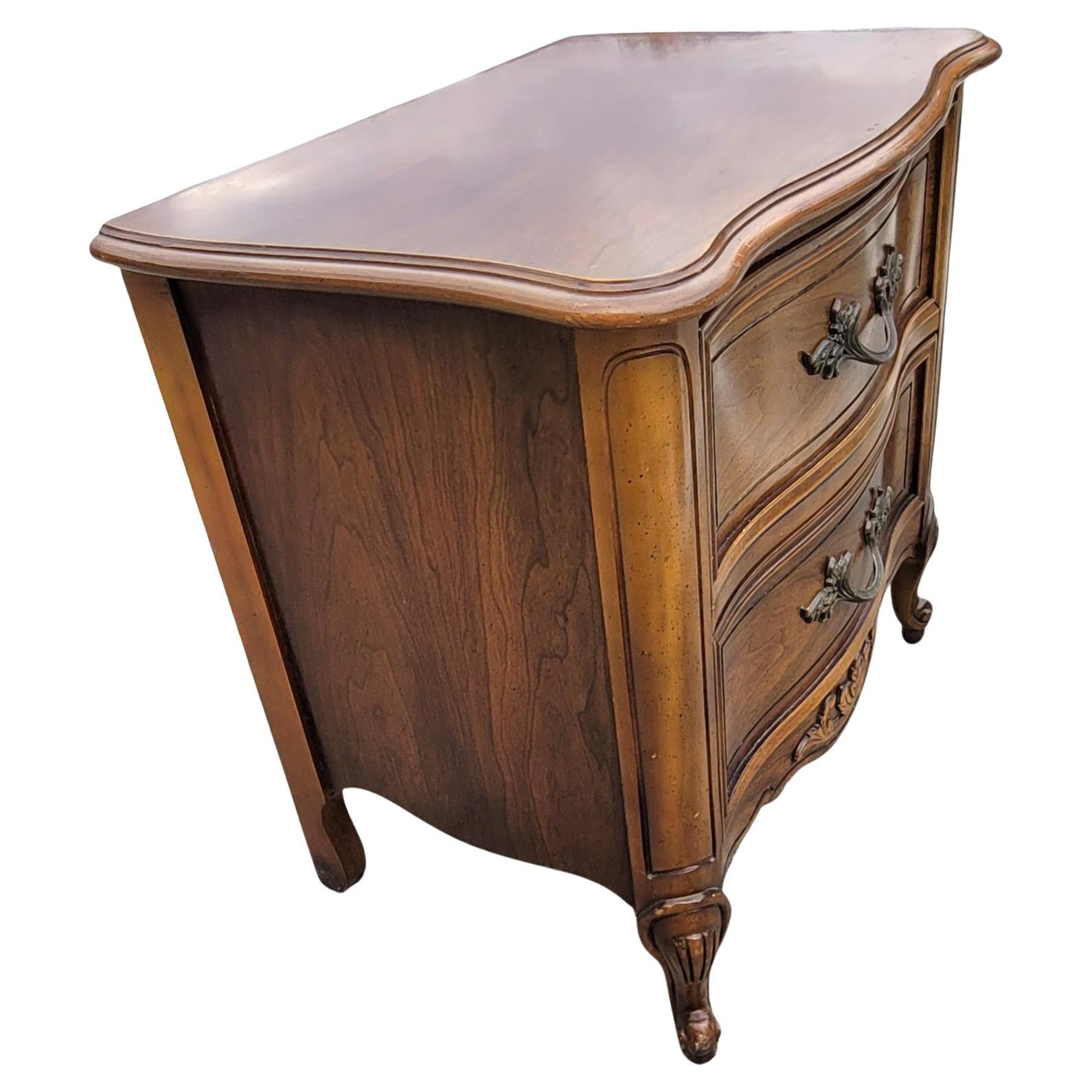 French Provincial Dixie Provincial Style Bedside Chest of Drawers Nightstand For Sale