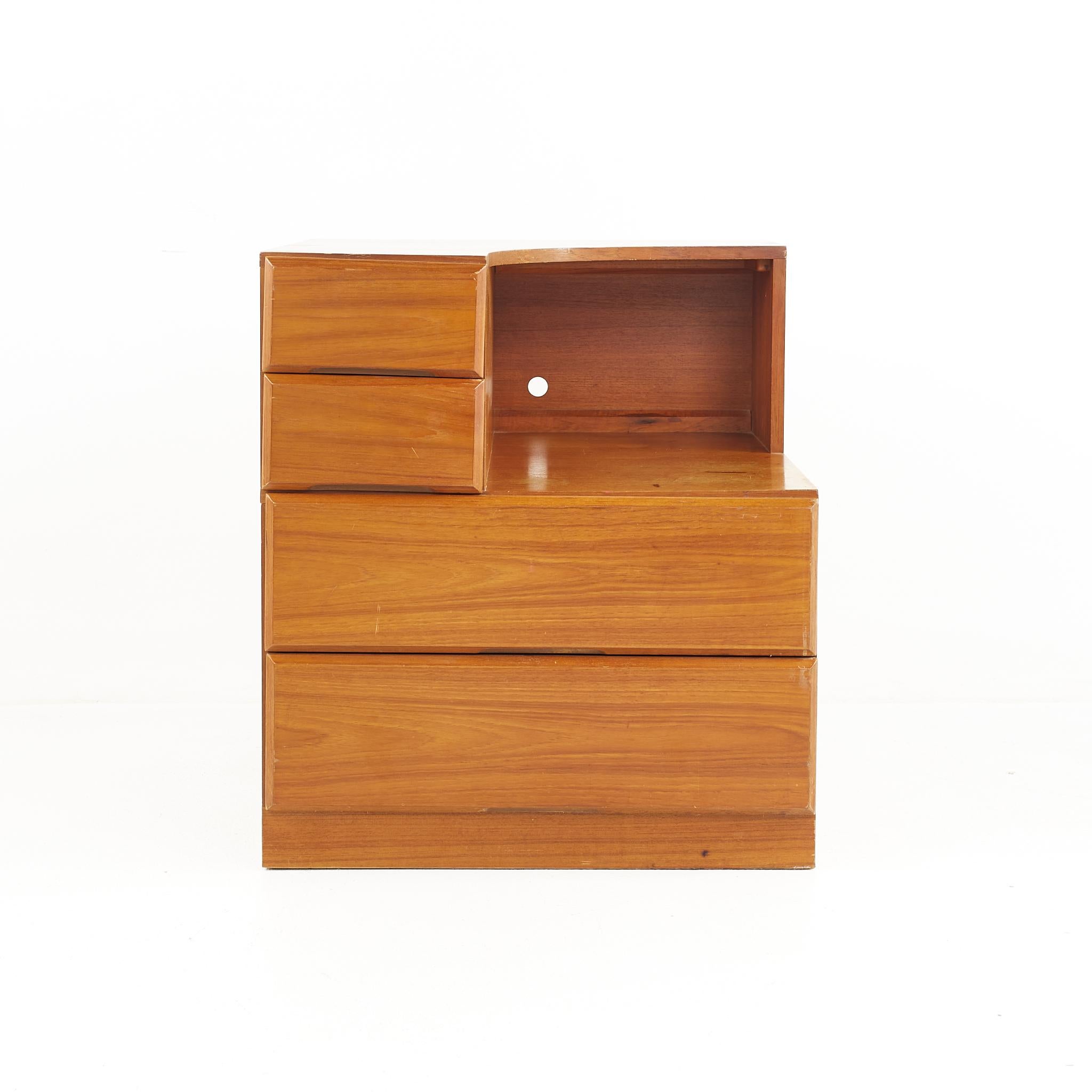 Late 20th Century Dixie Scova Mid-Century Teak Nightstands, a Pair For Sale