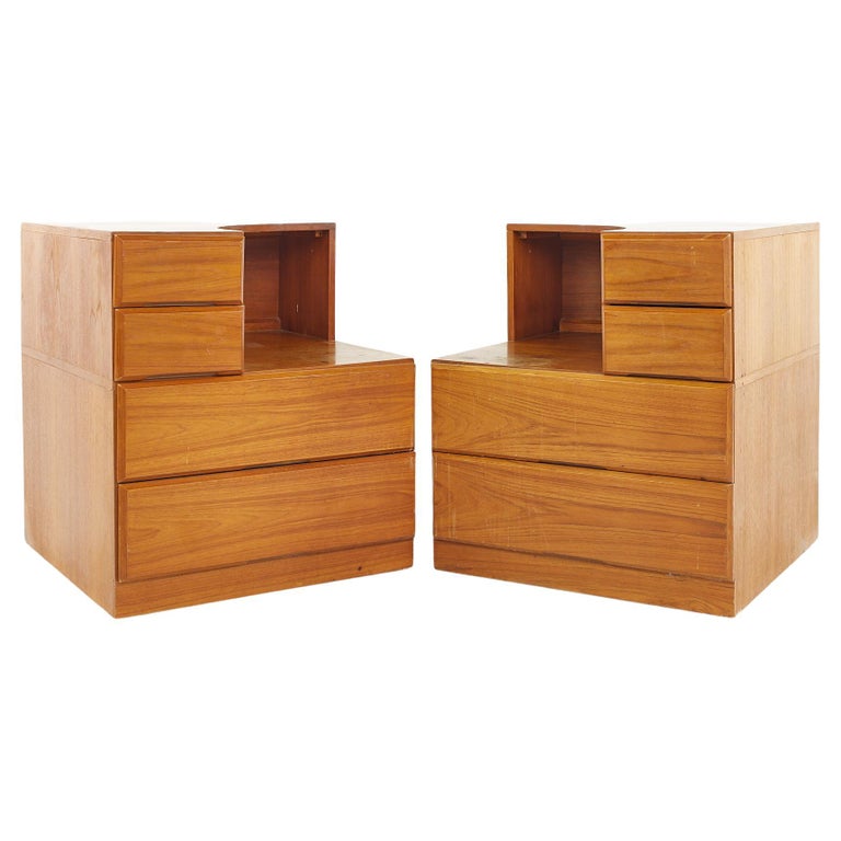 Dixie Scova MidCentury Teak Nightstands, a Pair For Sale at 1stDibs