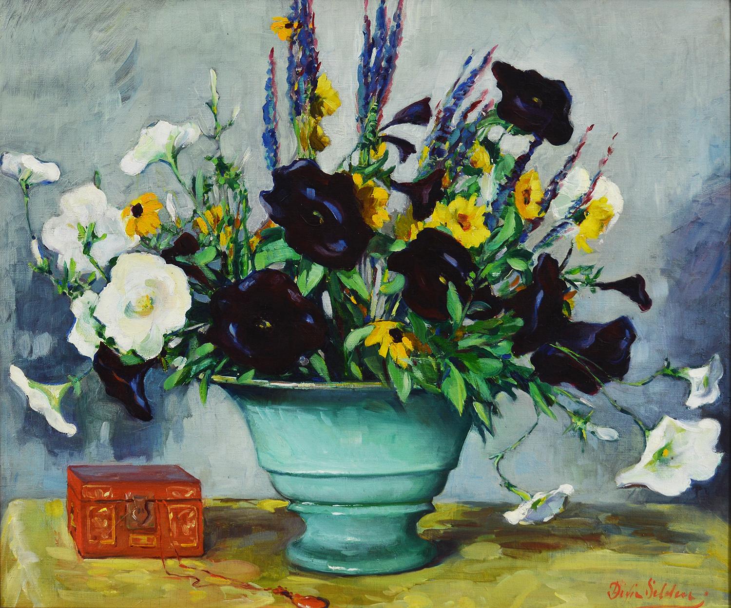 Petunias, 1929 - Painting by Dixie Selden