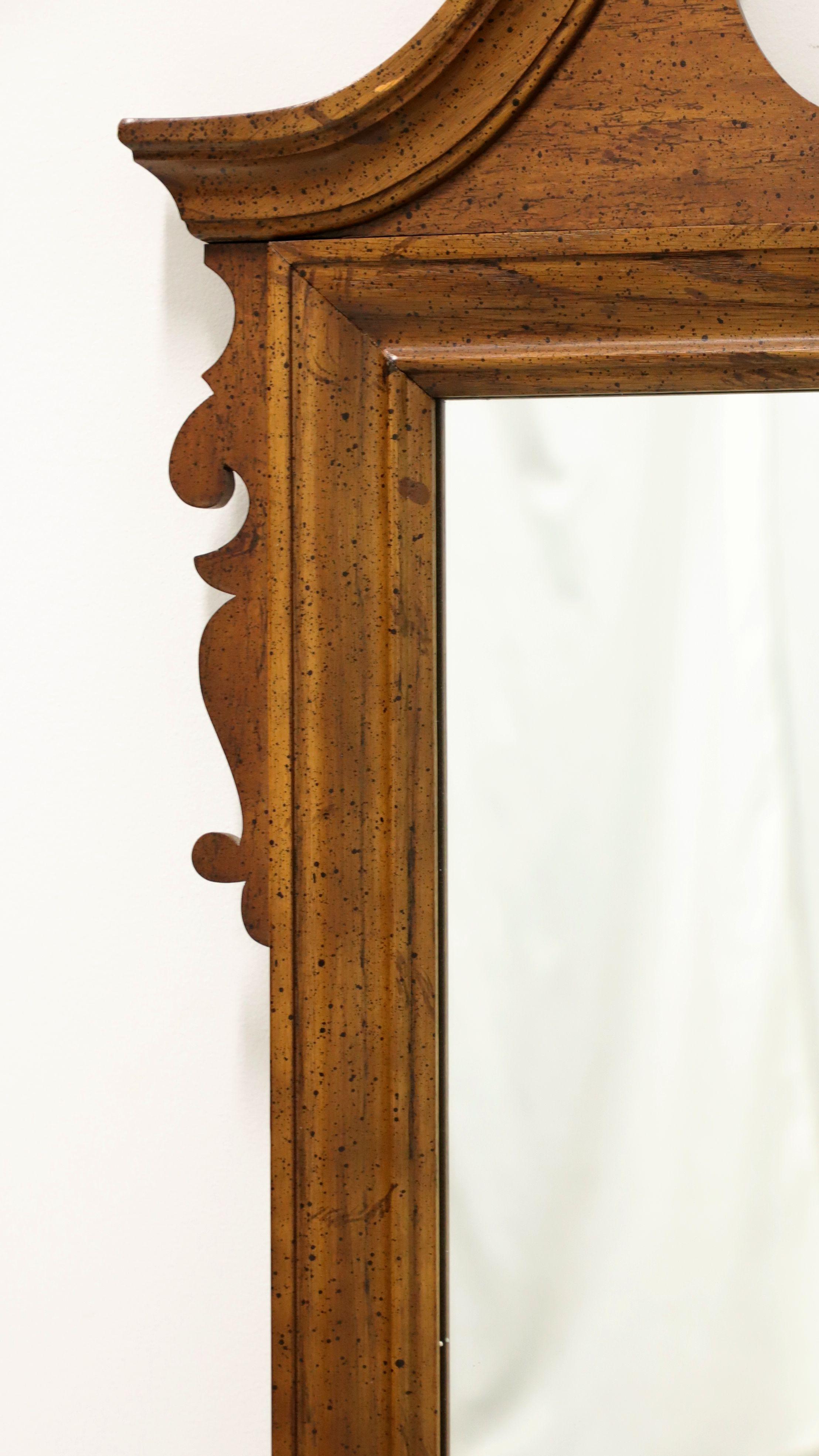 DIXIE Sheffield Manor Pecan Chippendale Style Wall Mirror In Good Condition For Sale In Charlotte, NC