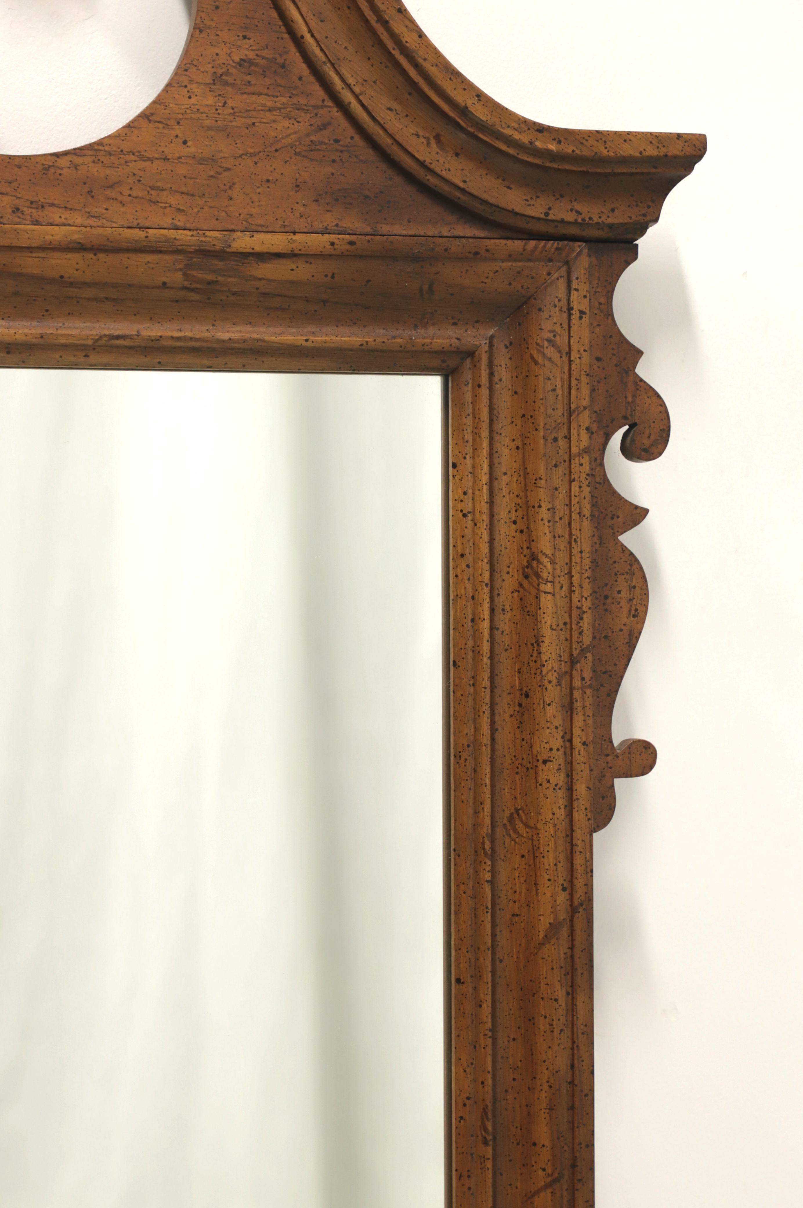 20th Century DIXIE Sheffield Manor Pecan Chippendale Style Wall Mirror For Sale