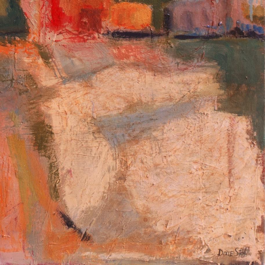 Paesaggio con casa rosa', Oakland Art Museum, Università del Colorado - Painting di Dixie Stoll