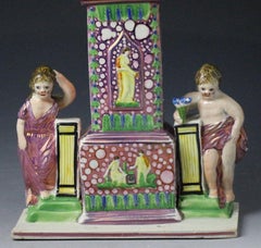 Dixon and Austin Watch Stand Decorated in Pink Splash Luster