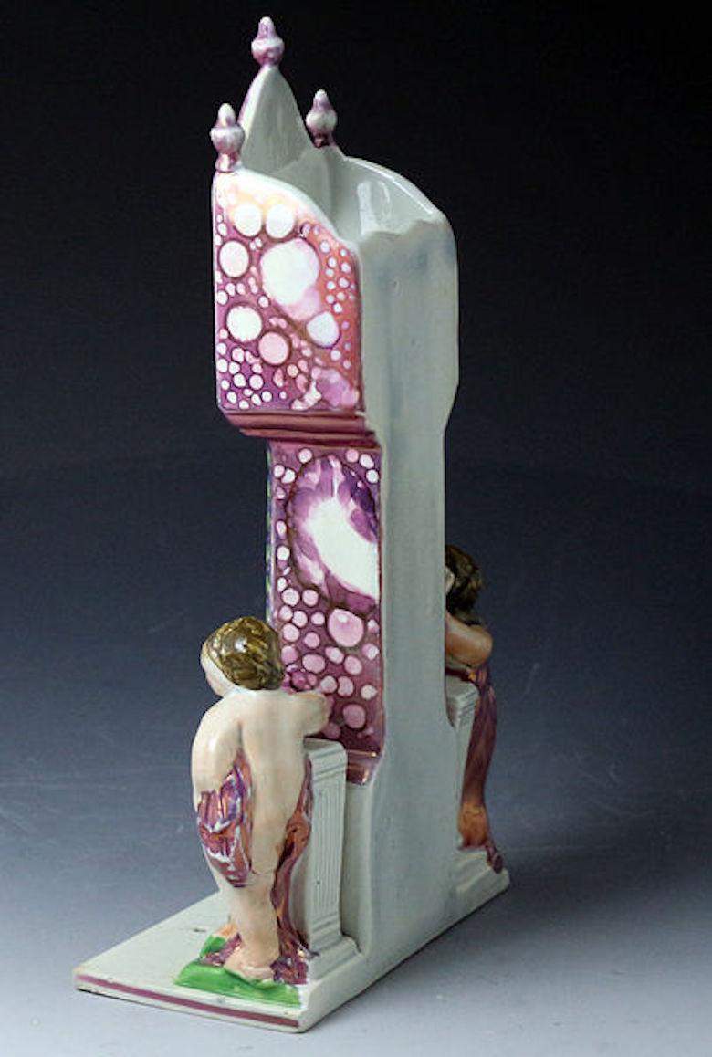 Early 19th Century Dixon and Austin Watch Stand Decorated in Pink Splash Luster