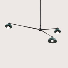 Dixon Ceiling Fixture 3-Light Handcrafted in Terracotta and Brass, Pax Lighting