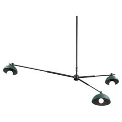 Dixon Ceiling Fixture 3-Light Handcrafted in Terracotta and Brass, Pax Lighting