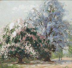 Dixon Copes (1914-2002) - Australian School Ölgemälde, unter Jacaranda-Bäumen