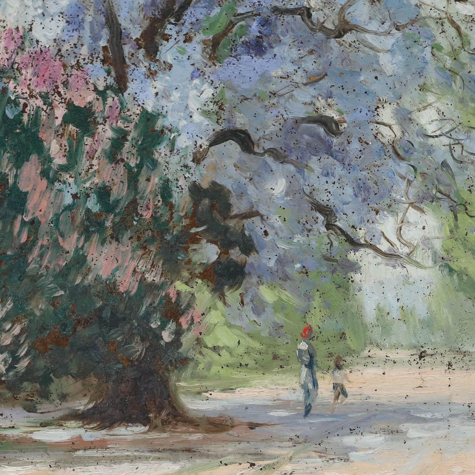 Dixon Copes (1914-2002) - École australienne, huile sous Jacaranda Trees en vente 3