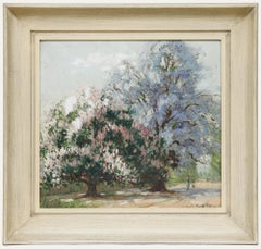 Dixon Copes (1914-2002) - Australian School Oil, Beneath Jacaranda Trees