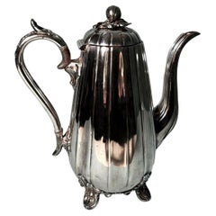 Tetera-chocolatera inglesa Dixon James bañada en plata