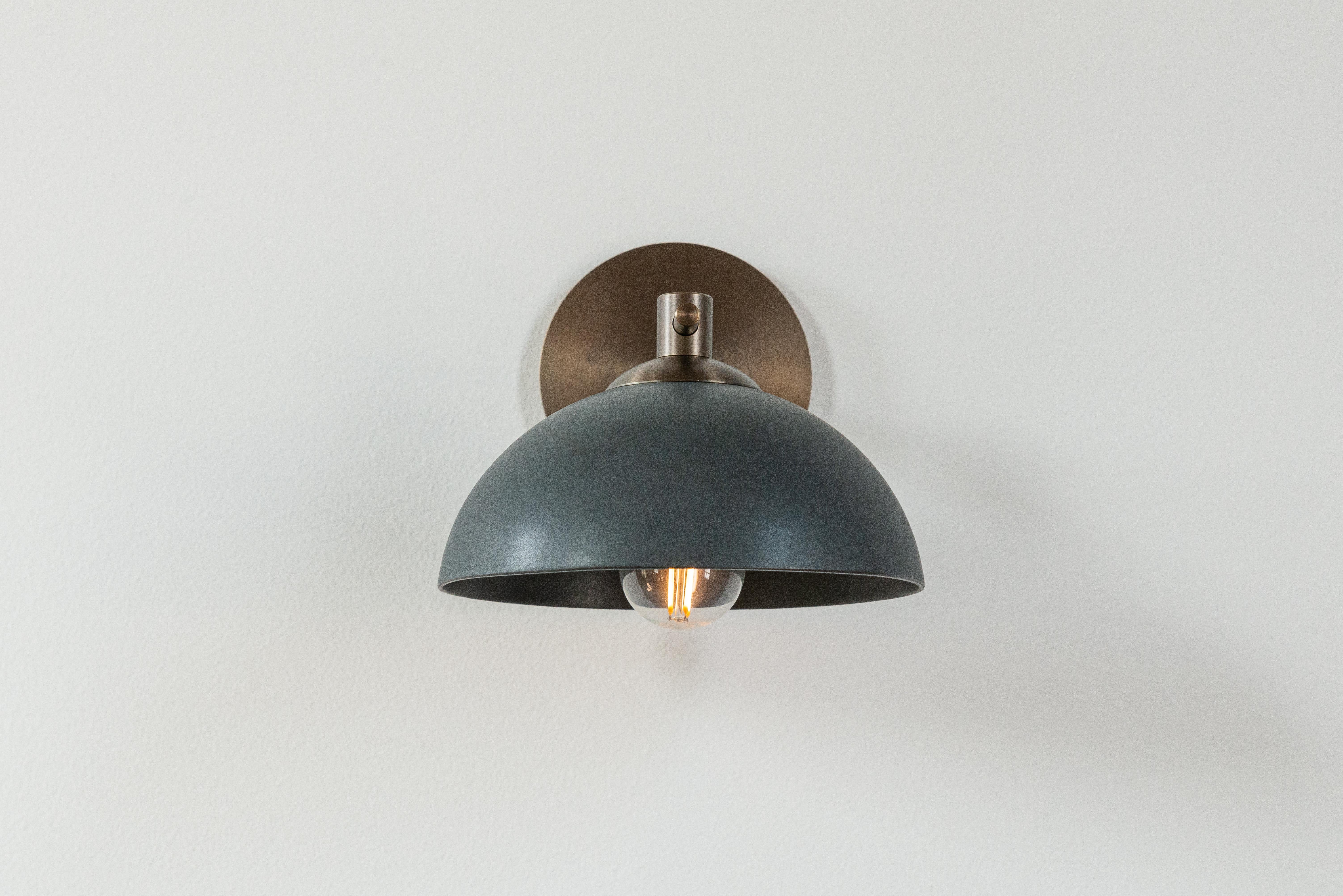 Minimalist Dixon Sconce Handcrafted in Terracotta and Brass by Pax Lighting For Sale