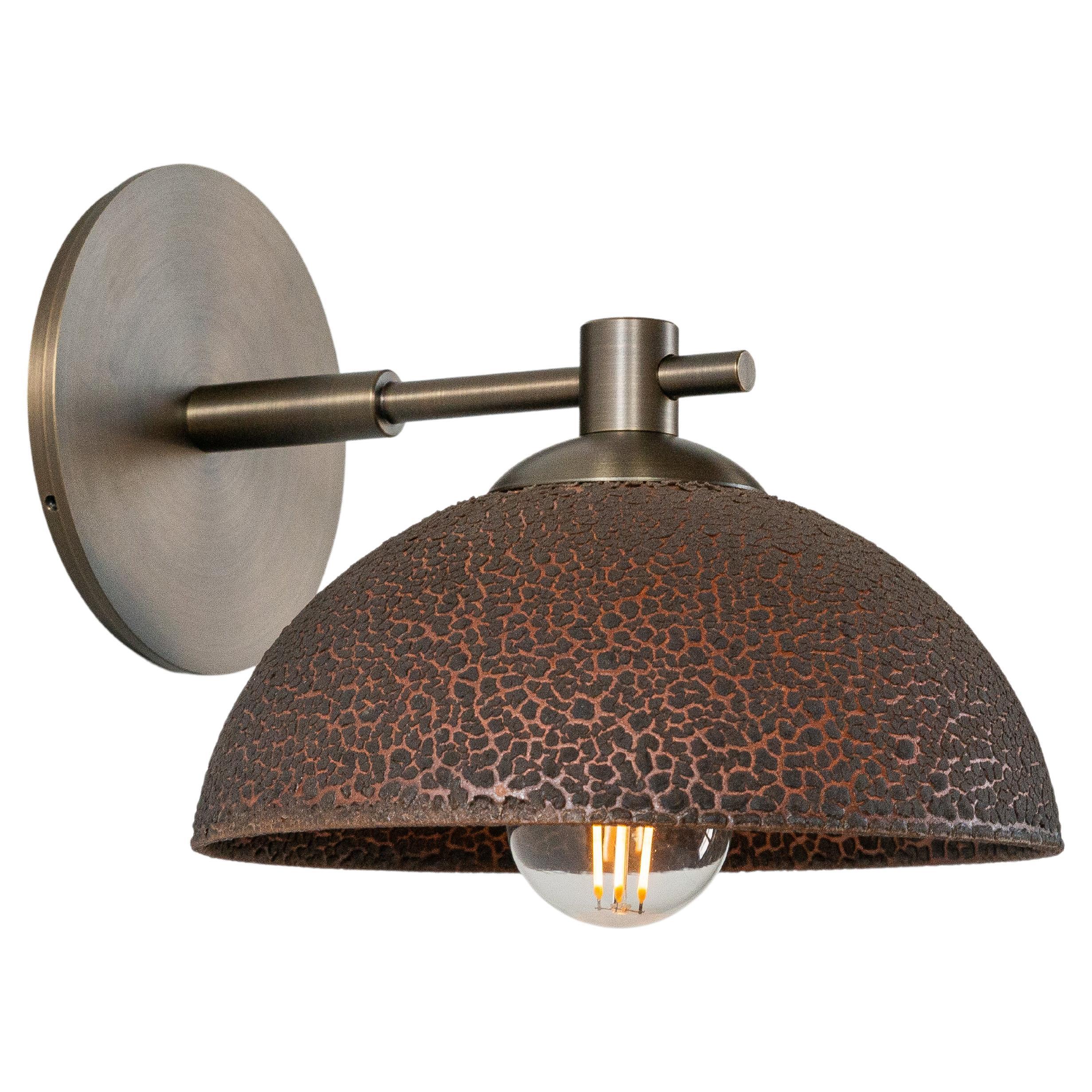 Dixon Sconce Handcrafted in Terracotta and Brass by Pax Lighting For Sale