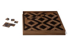 DIY Mosaic puzzle in noce canaletto e metacrilato fumé