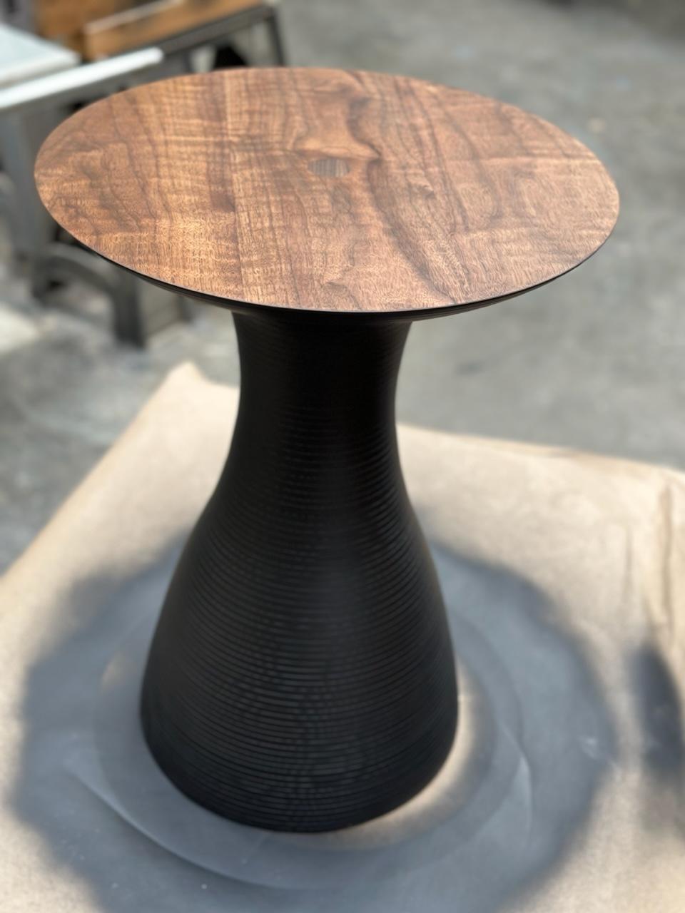 Modern Dizzy Occasional Table Handcrafted of Walnut and Ash  For Sale