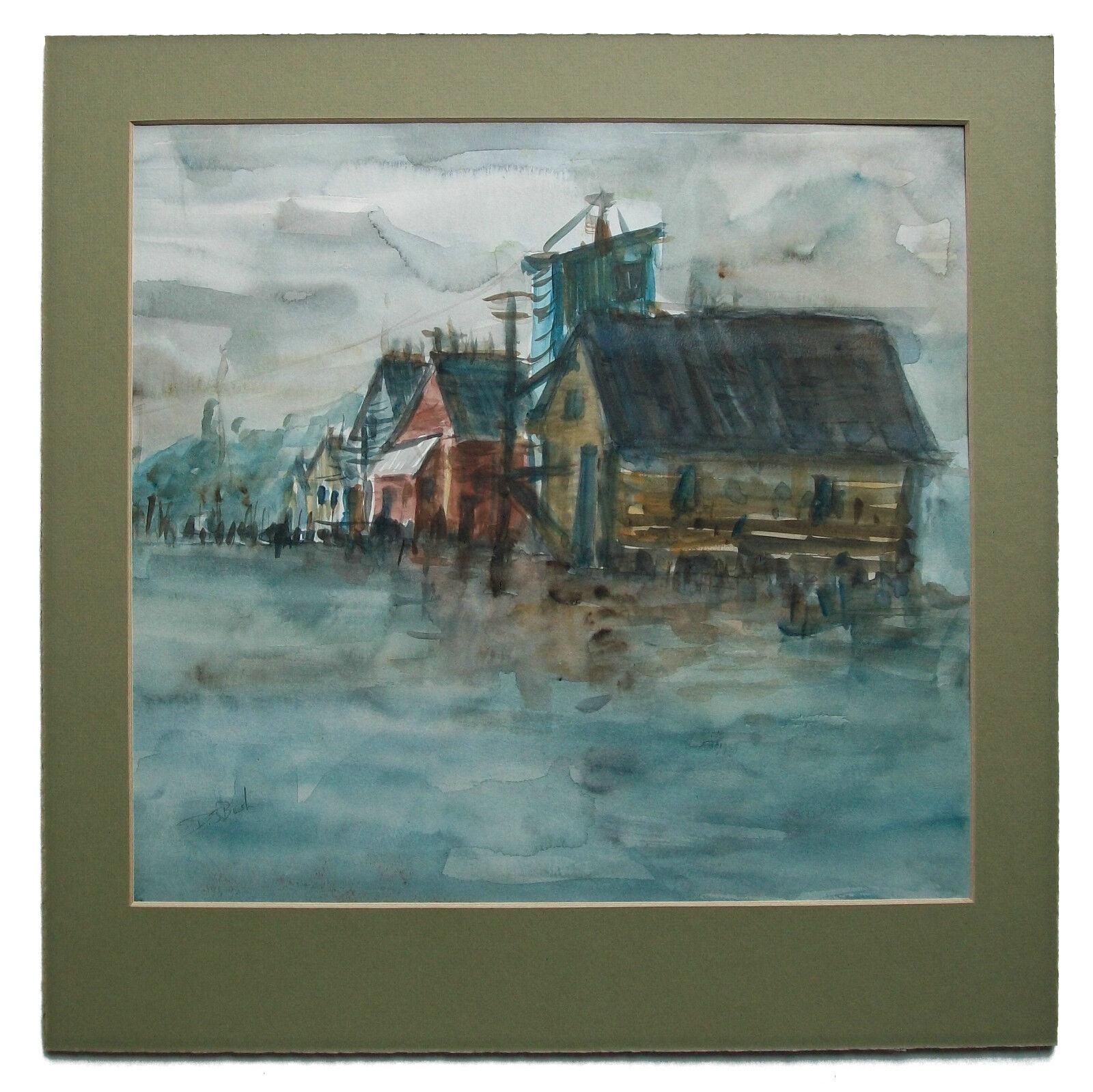 D.J. BUSH, Expressionist Watercolor Painting, Signed - Unframed, 20th Century For Sale 6
