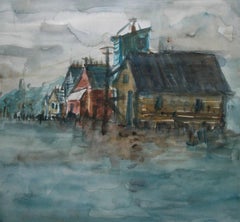 D.J. BUSH, Pintura expresionista en acuarela, Firmada - Sin enmarcar, Siglo XX