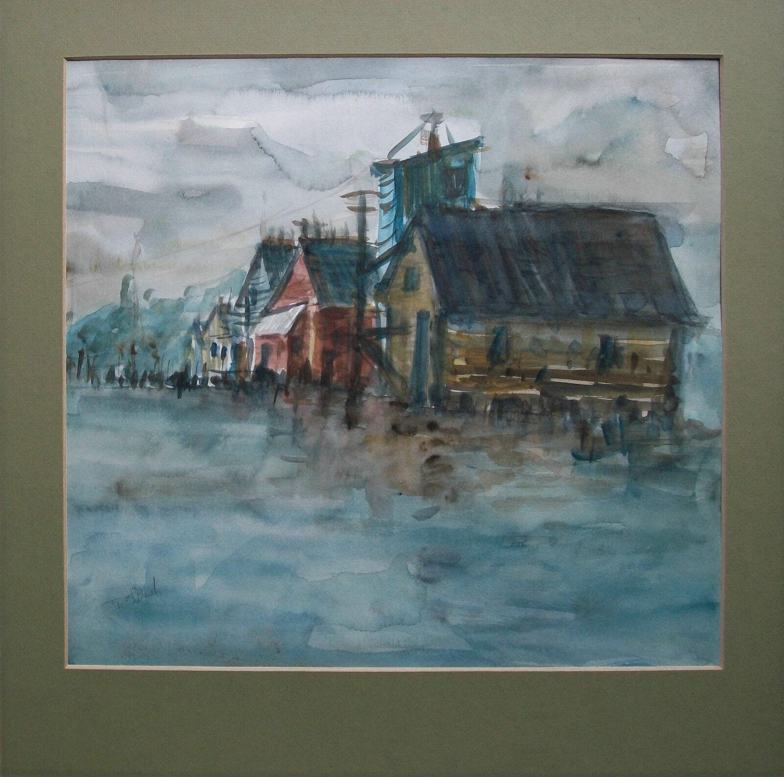 D.J. BUSH, Expressionist Watercolor Painting, Signed - Unframed, 20th Century For Sale 1