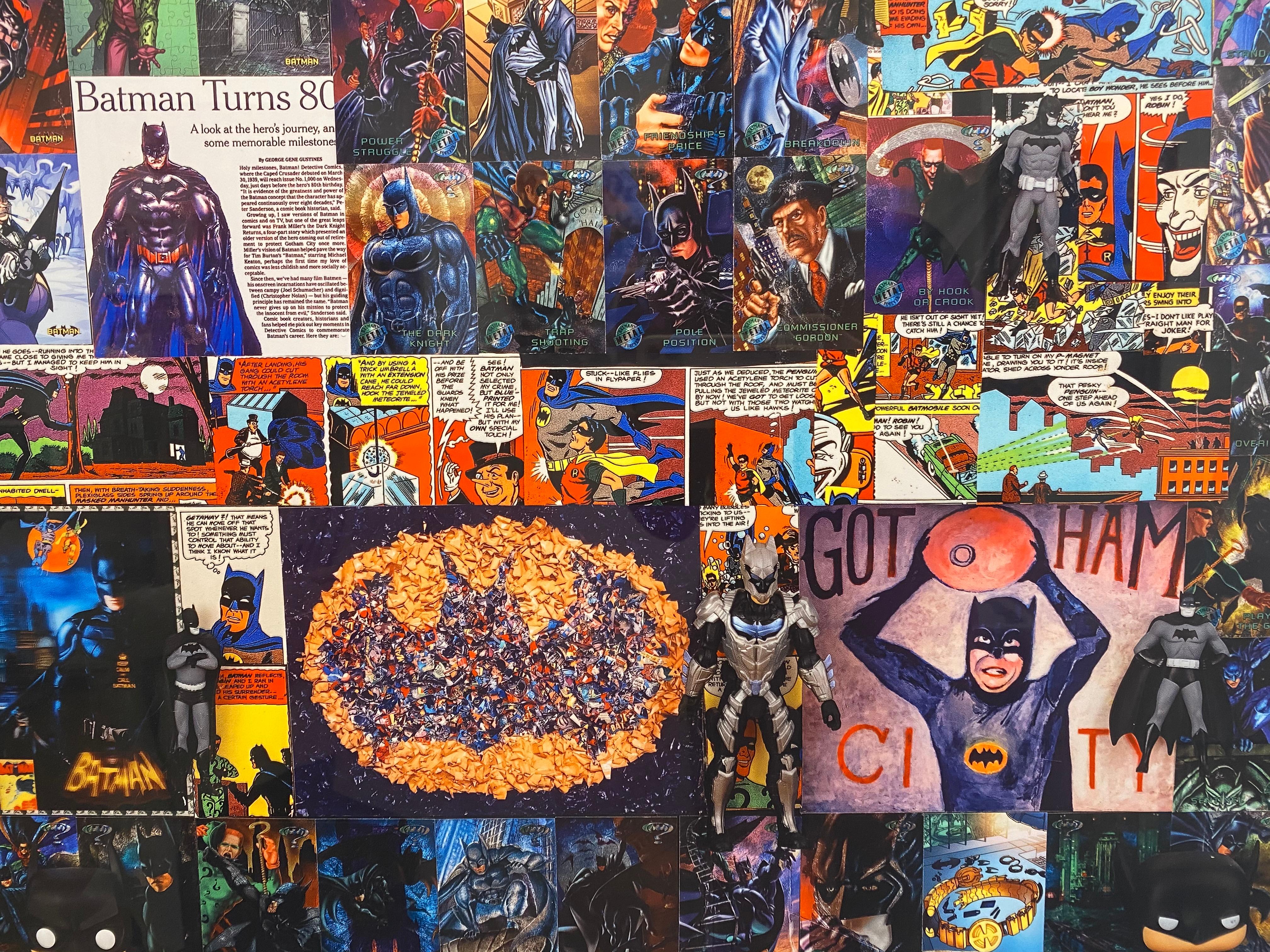 Batman and Friends, Dye Sublimation Print on Aluminum by DJ Leon, 45 x 32 in For Sale 1