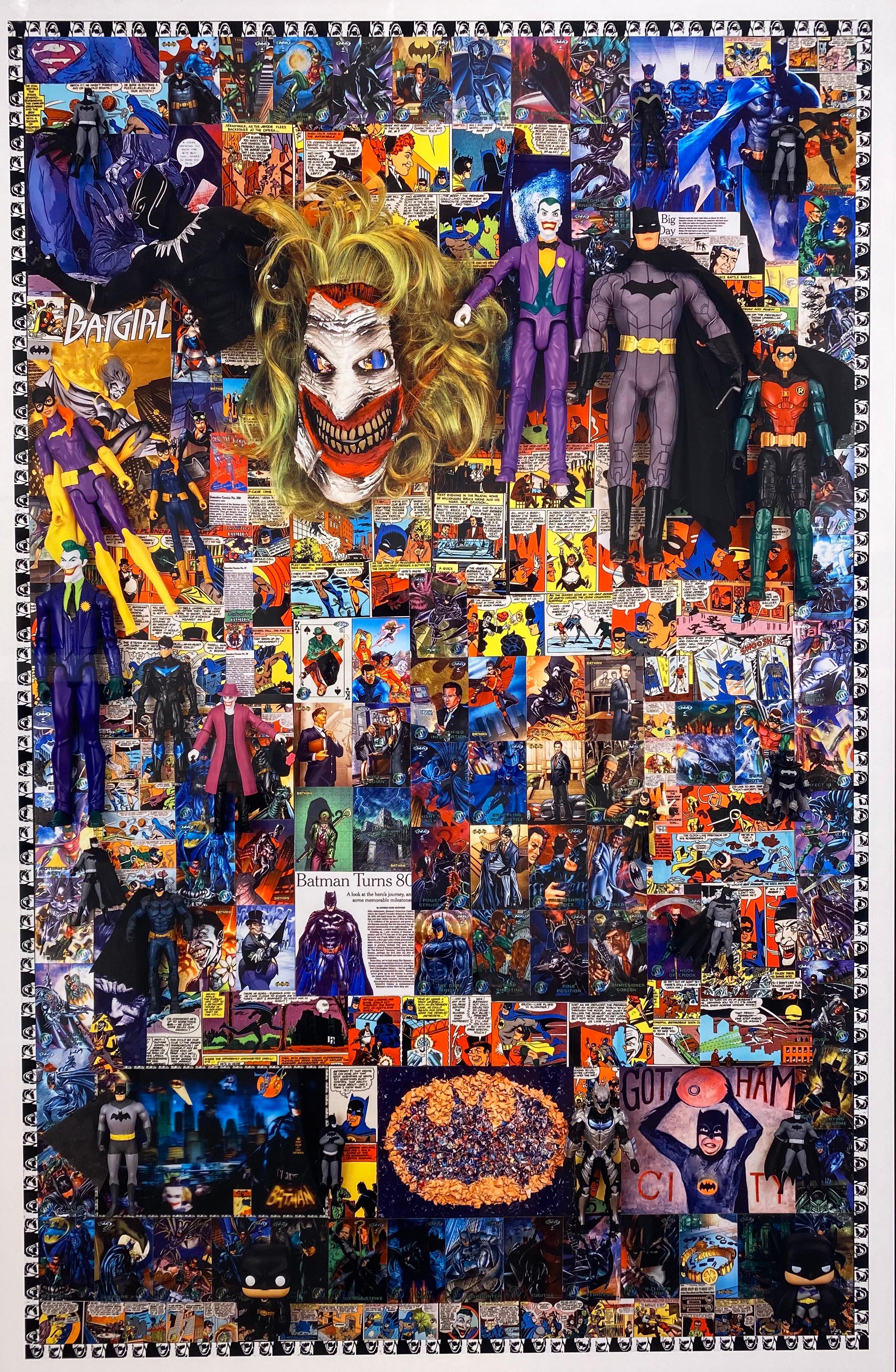 Batman and Friends, Dye Sublimation Print on Aluminum by DJ Leon, 45 x 32 in